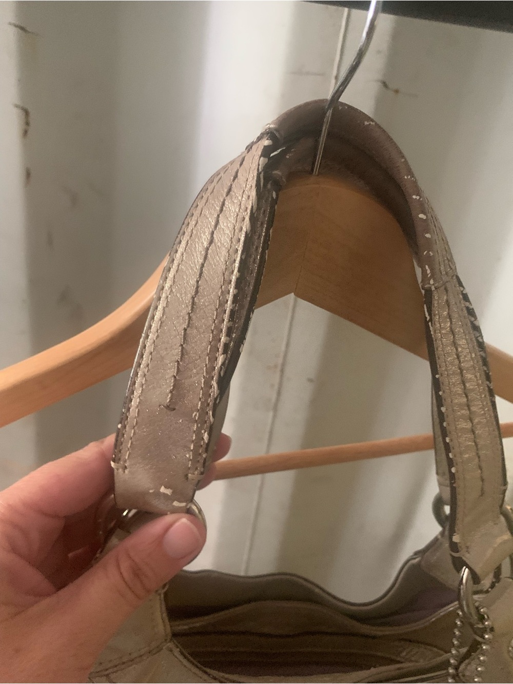 Coach Metallic Taupe Shoulder Bag - Picture 4 of 4